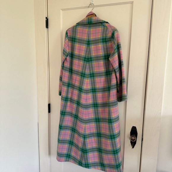 Vintage 100% wool lightweight plaid belted trench coat — truly one of a kind! - Picture 8 of 15